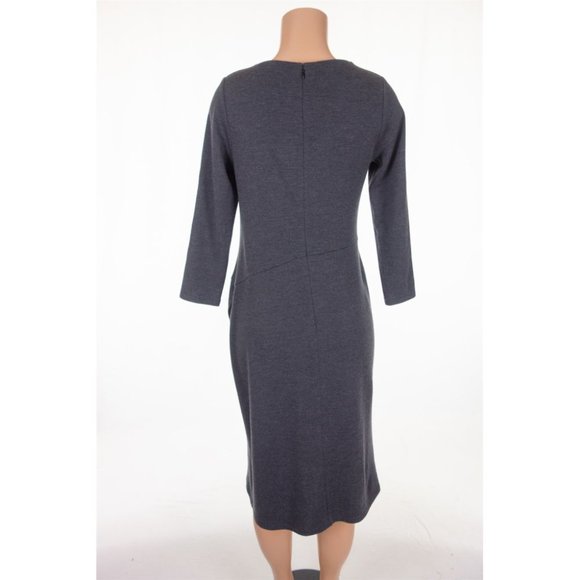 LAFAYETTE 148 8 Gray Stretch Wool Sheath Dress - Picture 5 of 7